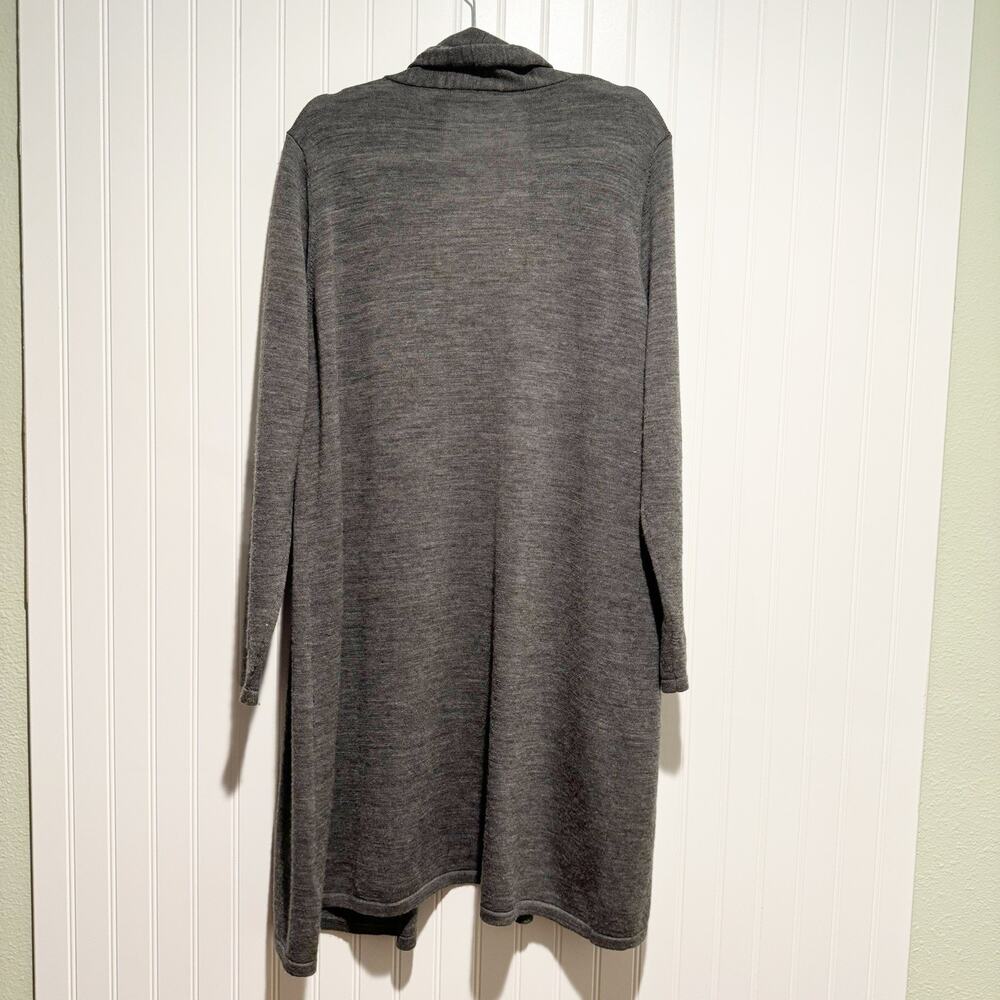 Two Danes Grey Merino Wool Longline Cardigan Sweater Size Large - Picture 5 of 5